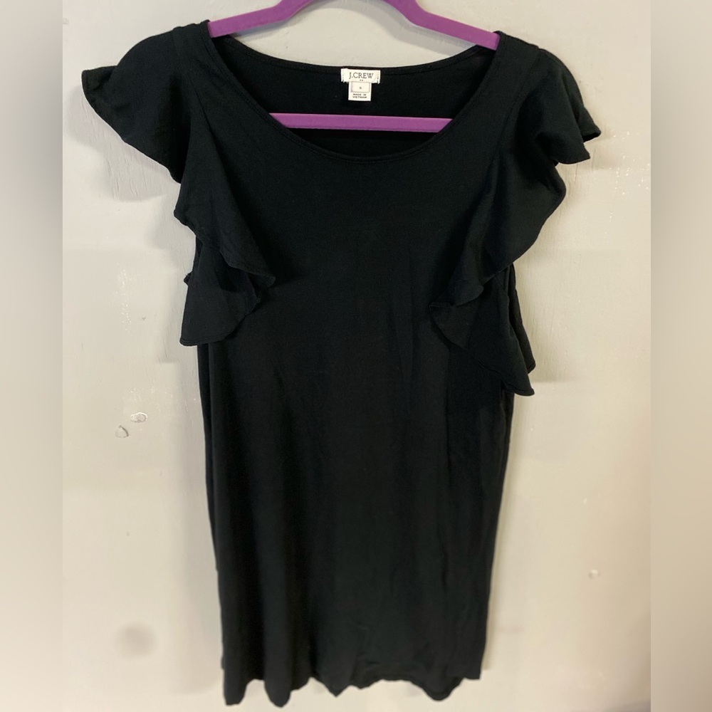 J. Crew Black Tunic with Ruffled Sleeves dress - Picture 1 of 8